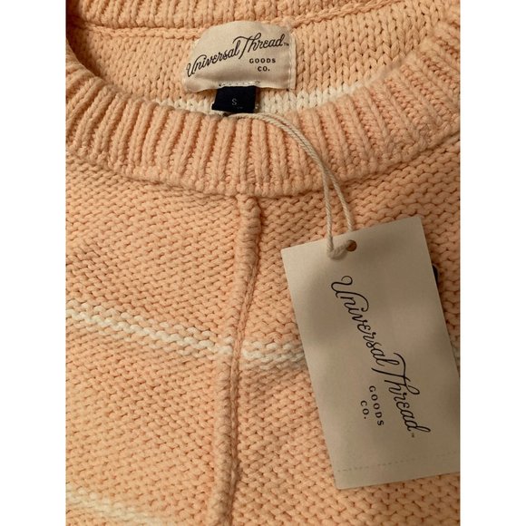 Women's Striped Crewneck Extended Shoulder Sweater - Universal Thread S Small - Picture 5 of 7